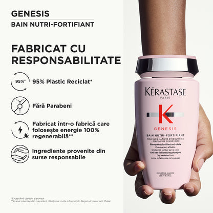 Fortifying shampoo for dry hair - Kérastase Genesis Bain Nutri Fortifiant - Nourishes and strengthens weakened hair - 250ml