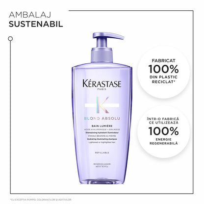 Șampon hidratant iluminator - Kerastase Blond Absolu Bain Lumiere - reîncărcabil 500ml