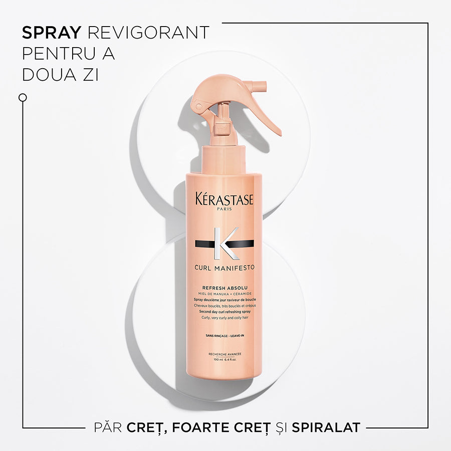 Spray revigorant pentru bucle - Kérastase Curl Manifesto Refresh Absolu - Revigorare și definire pentru bucle - 190ml