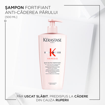 Sampon fortifiant pentru par uscat si slabit predispus la cadere Kérastase Genesis Bain Nutri Fortifiant Riche 500 ml