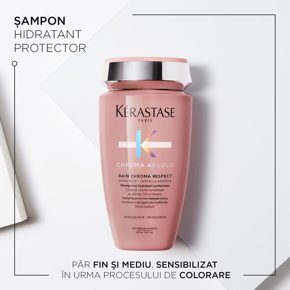 Șampon hidratant protector pentru păr vopsit fin spre mediu — Kérastase Chroma Absolu Bain Chroma Respect 250ml