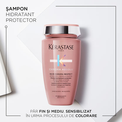 Șampon hidratant protector pentru păr vopsit fin spre mediu — Kérastase Chroma Absolu Bain Chroma Respect 250ml