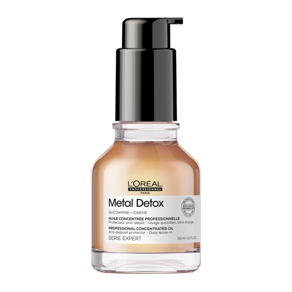 Ulei de par concentrat L’Oréal Professionnel Metal Detox, cu sistem anti-depunere a metalelor, actioneaza impotriva ruperii parului, 50ml