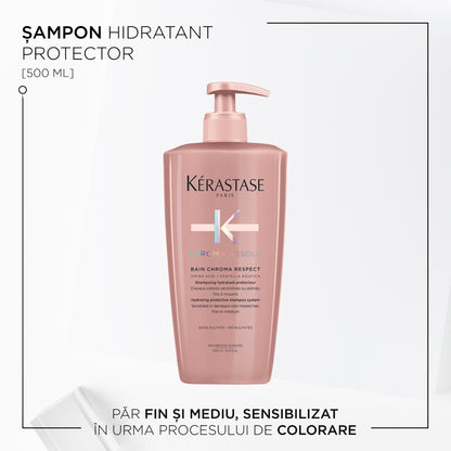 Sampon pentru păr vopsit - Kerastase Chroma Absolu Bain Chroma Respect - pentru pentru toate tipurile de par vopsit, reîncărcabil 500ml