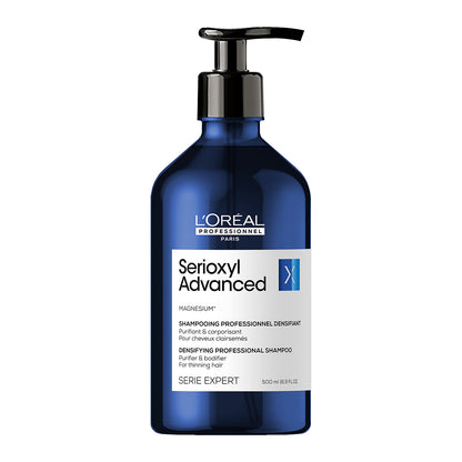 Sampon purificator pentru mai multa densitate, pentru par fin L'Oréal Professionnel Serie Expert Serioxyl Advanced, cu magneziu, fara siliconi si alcool, 500ml