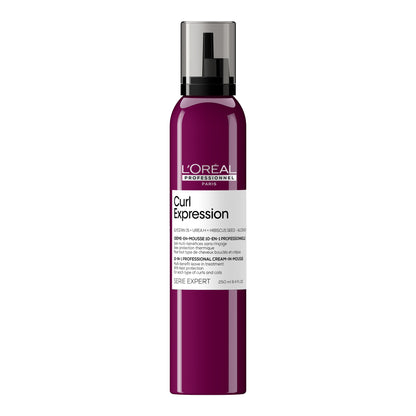 Spuma pentru par ondulat sau cret profesionala L'Oréal Professionnel SE Curl Expression, 10 in 1, hidratare definire, protectie termica, fara sulfati, fara siliconi, vegan, 250ml