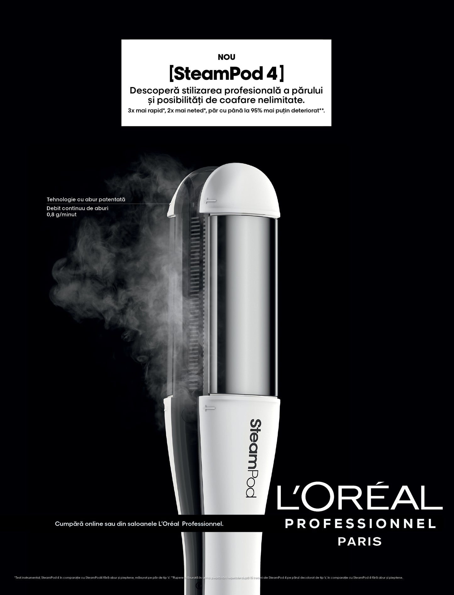 L'Oréal Professionnel SteamPod 4.0 – Professional Steam Straightening and Waving Iron