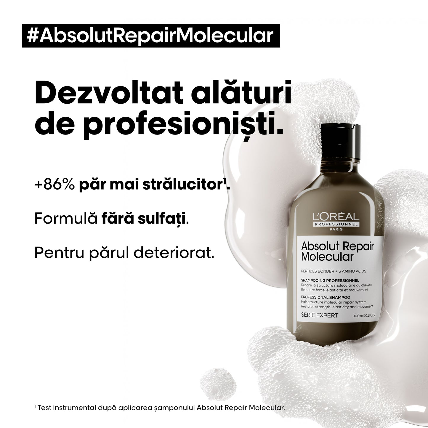 L'Oreal Professionnel Serie Expert Absolut Repair Molecular Shampoo for Damaged Hair - 300 ml