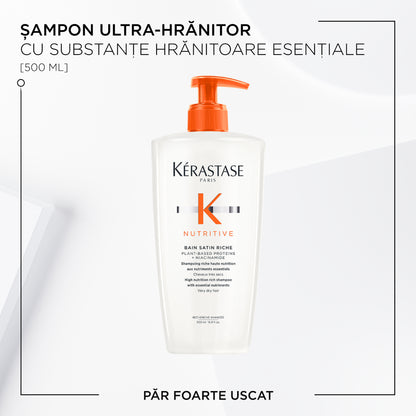 Sampon reincarcabil hranitor pentru par foarte uscat Kérastase Nutritive Bain Satin Riche 500ml