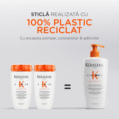Sampon reincarcabil hranitor pentru par foarte uscat Kérastase Nutritive Bain Satin Riche 500ml