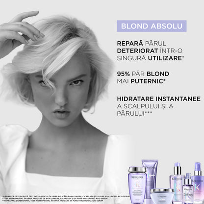 Serum de păr - Kérastase Blond Absolu - 2% Pure Hyaluronic Acid - Fortificare și hidratare intensă - 50ml