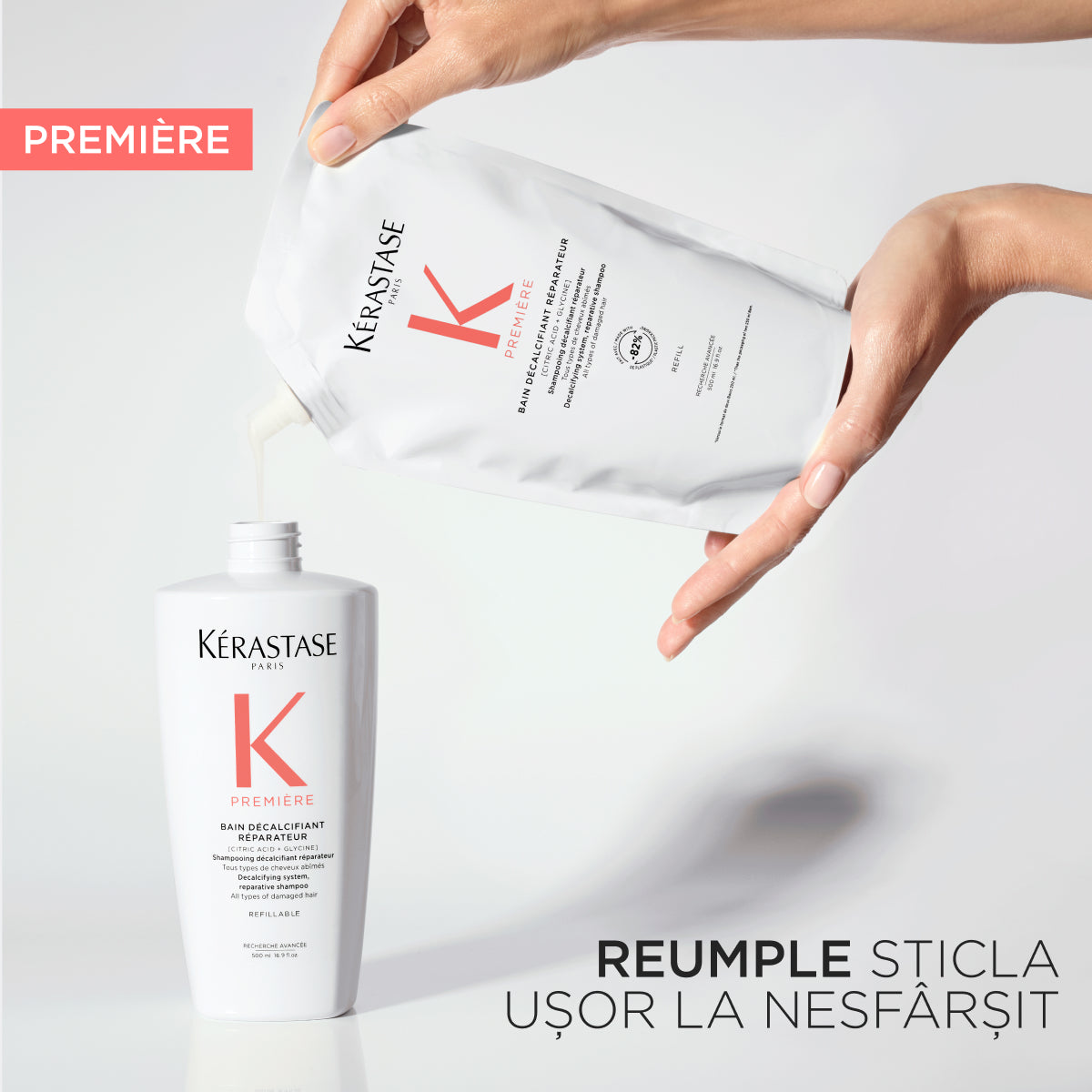 Sampon Reparator Decalcifiant Deteriorat Reincarcabil - Kerastase Premiere Bain Decalcifiant Reparateu 500ml