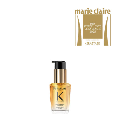 Ulei de păr reîncărcabil - Kerastase L’Huile Originale Elixir Ultime Refillable - Strălucire și netezire - 30 ml travel size