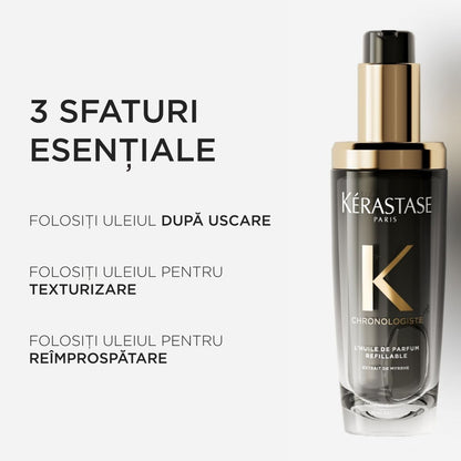 Ulei de păr reîncărcabil - Kerastase Chronologiste Huile de Parfum - ulei parfuma de păr revitalizează și hidratează 75ml