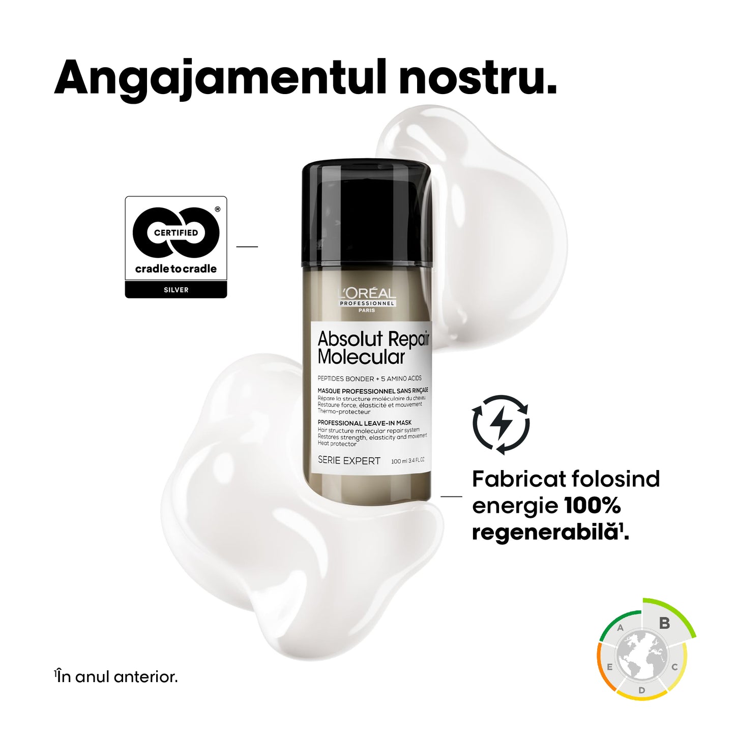 Masca de Păr Leave-in L’Oreal Professionnel Serie Expert Absolut Repair Molecular cu Protecție Termică 50ml Travel Size