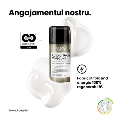 Masca de Păr Leave-in L’Oreal Professionnel Serie Expert Absolut Repair Molecular cu Protecție Termică 50ml Travel Size