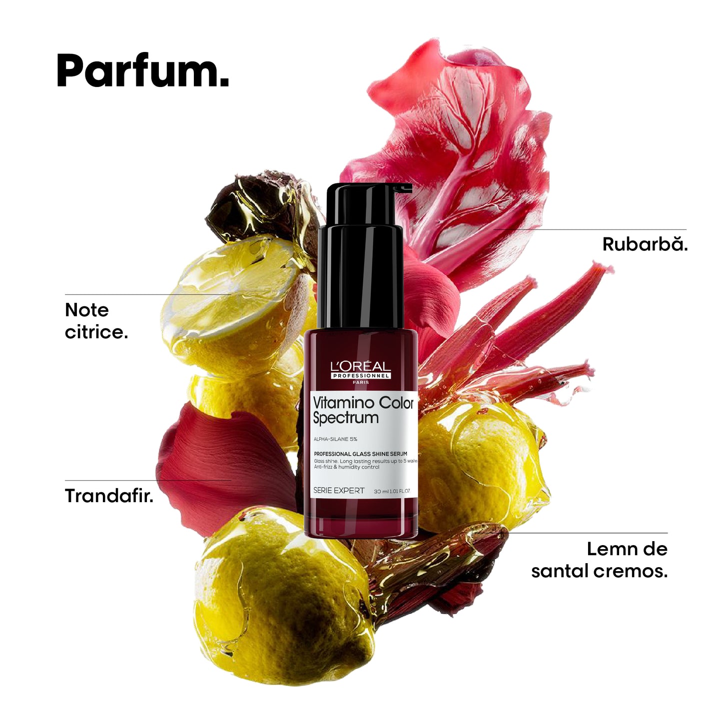 Serum pentru par vopsit L’Oreal Professionnel SE Vitamino Color Spectrum Glass Shine, par stralucitor efect de oglinda, hidratare, anti-frizz, protectie UV&termica fara sulfati, vegan, 30ml