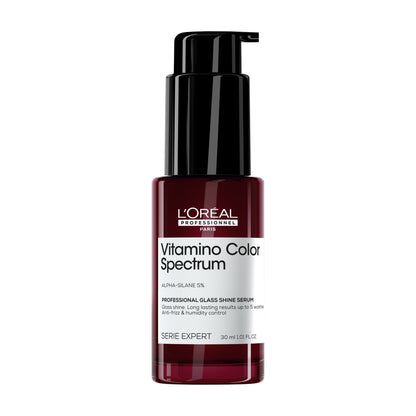 Serum pentru par vopsit L’Oreal Professionnel SE Vitamino Color Spectrum Glass Shine, par stralucitor efect de oglinda, hidratare, anti-frizz, protectie UV&termica fara sulfati, vegan, 30ml