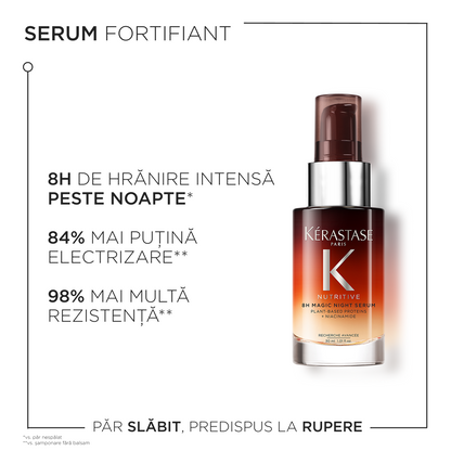 Kérastase Nutritive 8H Magic Night Serum, serum hranitor de noapte pentru par uscat 30 ml