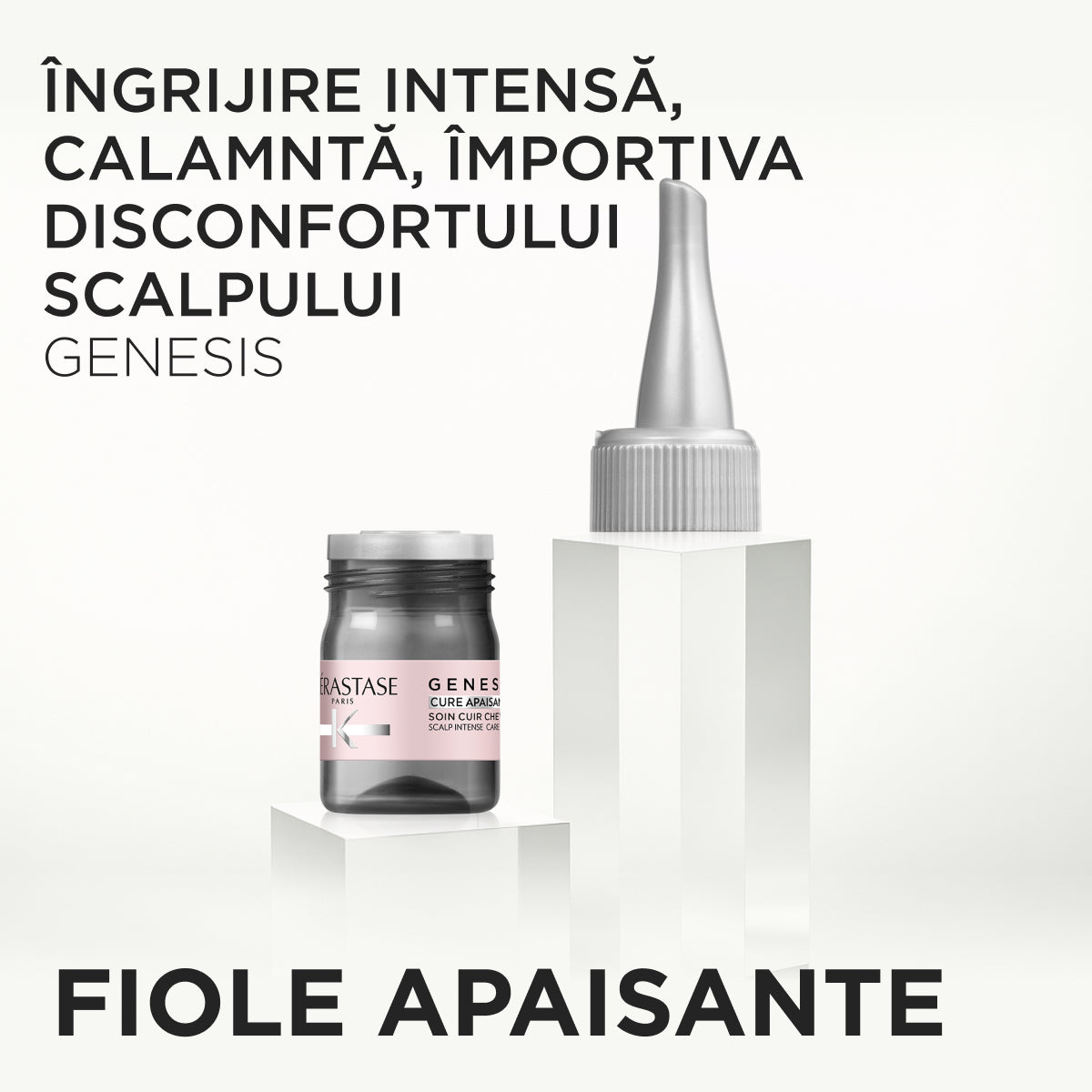 Fiole Kérastase Genesis Cure Apaisante, Îngrijire intensă, calmantă împotriva disconfortului pentru scalp sensibil 10x6ml