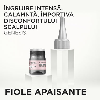 Fiole Kérastase Genesis Cure Apaisante, Îngrijire intensă, calmantă împotriva disconfortului pentru scalp sensibil 10x6ml