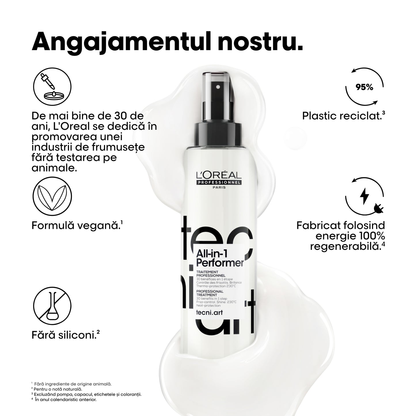 Tratament profesional pentru par, fara clatire L’Oreal Professionnel Tecni.Art All-in-1 Performer, multifunctional cu 30 de beneficii, 190ml