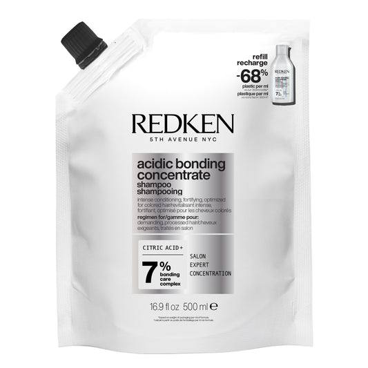 Rezerva Eco Sampon profesional Redken Acidic Bonding Concentrate cu acid citric intens revitalizant pentru par deteriorat, 500 ml