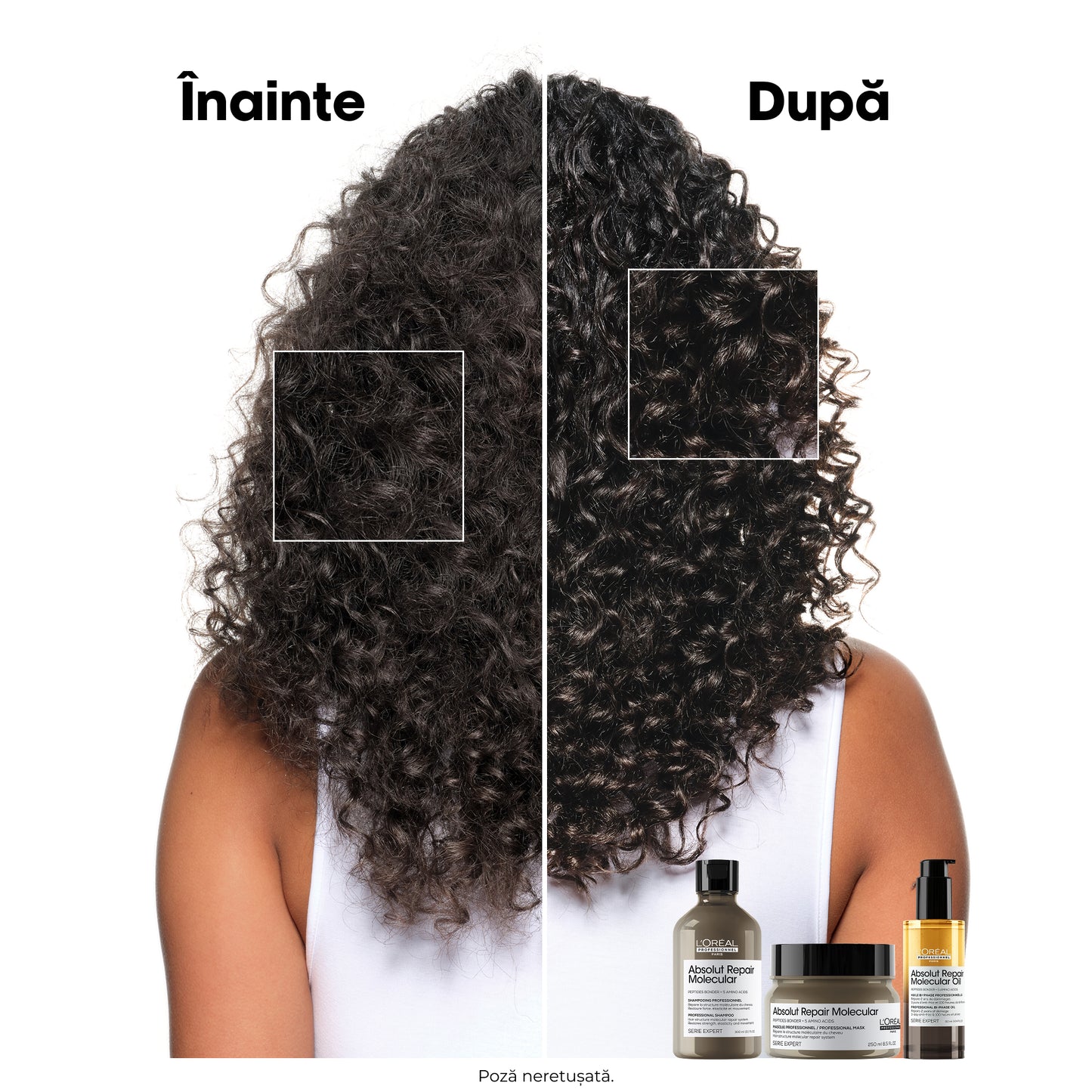 Ulei de par bifazic L’Oreal Professionnel SE Absolut Repair Molecular Oil, efect anti-frizz, nu necesita clatire, fara sulfati, 90ml