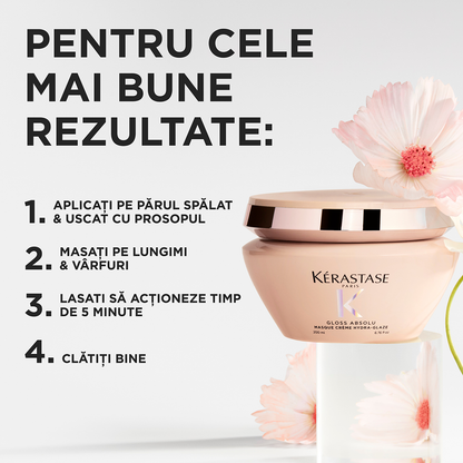 Masca pentru par gros predispus la electrizare Kérastase Gloss Absolu Masque Crème Hydra-Glaze 200 ml