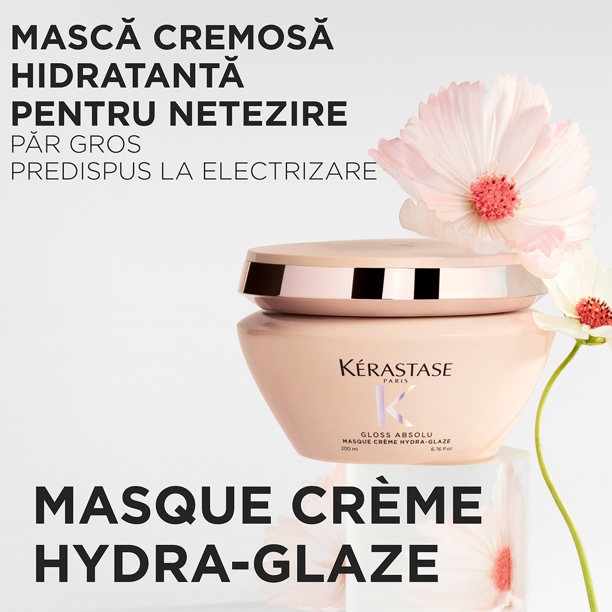 Masca pentru par gros predispus la electrizare Kérastase Gloss Absolu Masque Crème Hydra-Glaze 200 ml