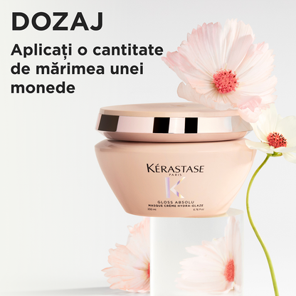 Masca pentru par gros predispus la electrizare Kérastase Gloss Absolu Masque Crème Hydra-Glaze 200 ml