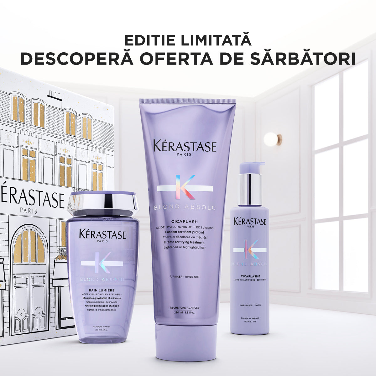 Set Kérastase Blond Absolu Fondant Holidays 2025, ingrijire a parului pentru un blond mai stralucitor