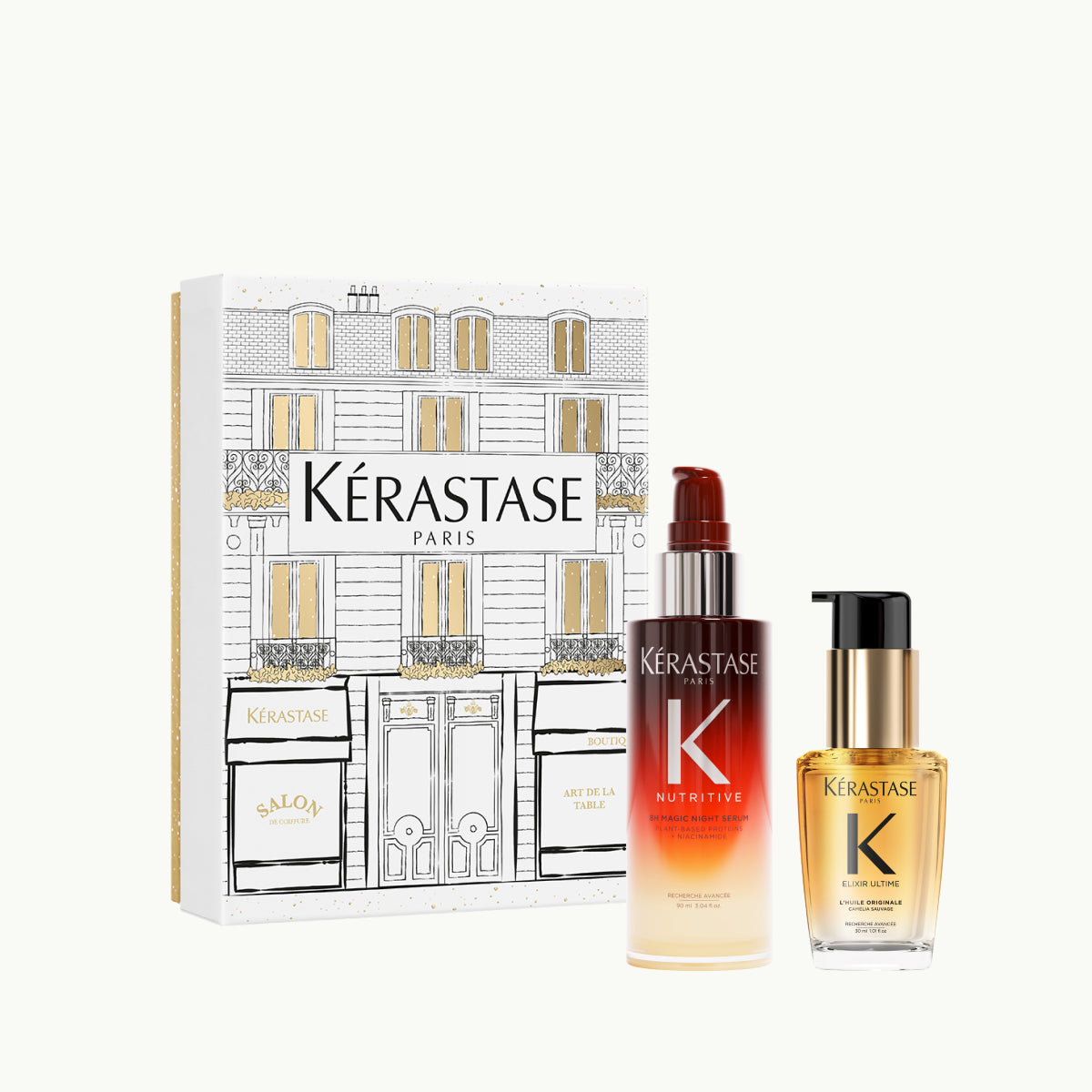 Set Kérastase Iconics Holidays 2025, hidratare si stralucire, Duo pentru zi si noapte