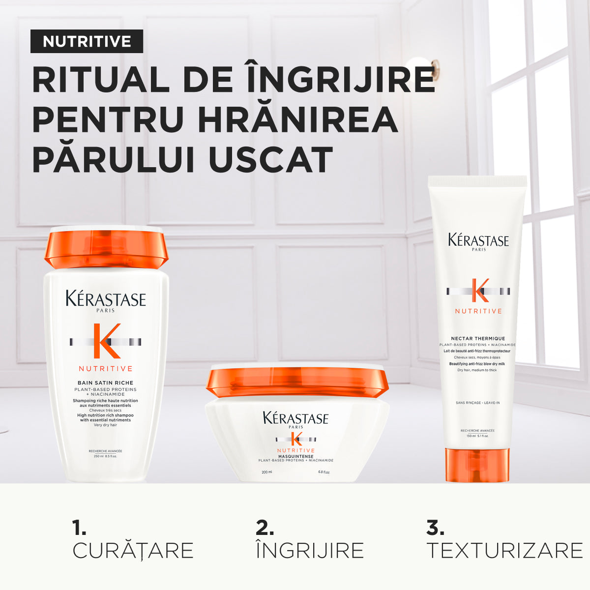 Set Kérastase Nutritive pentru Păr Uscat – Hrănire, Catifelare și Protecție Termică