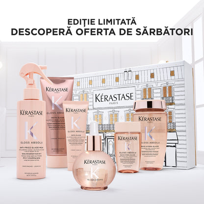 Set Kérastase Gloss Absolu Fondant Holidays 2025, Ritual de ingrijire hydra-glaze pentru un par stralucitor si plin de viata