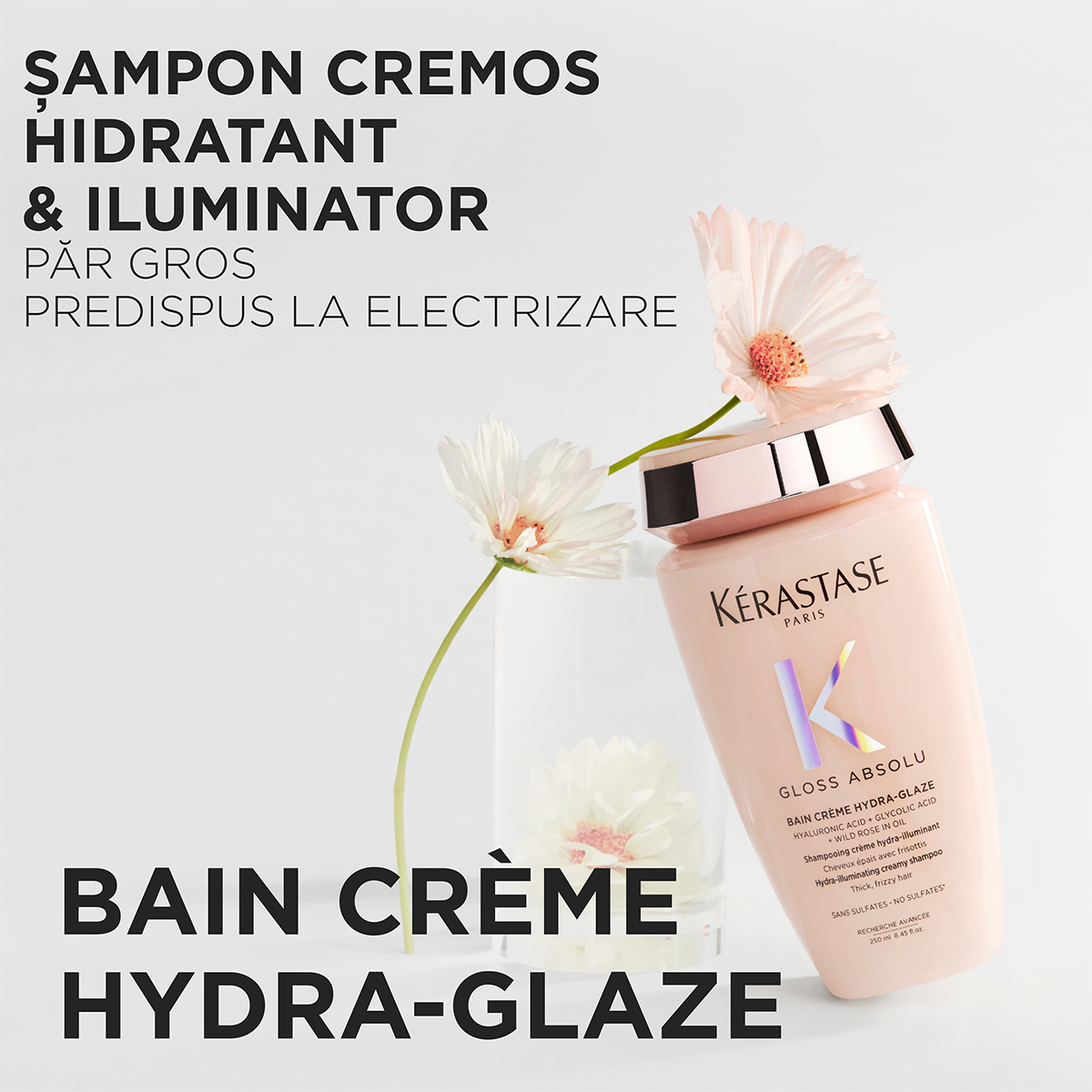 Sampon pentru par gros predispus la electrizare Kérastase Gloss Absolu Bain Crème Hydra-Glaze 250 ml