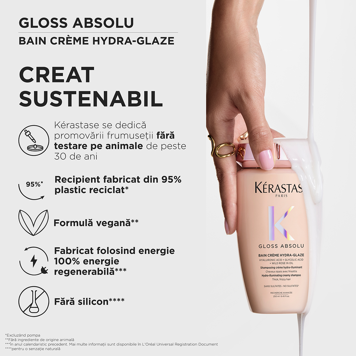 Sampon pentru par gros predispus la electrizare Kérastase Gloss Absolu Bain Crème Hydra-Glaze 250 ml
