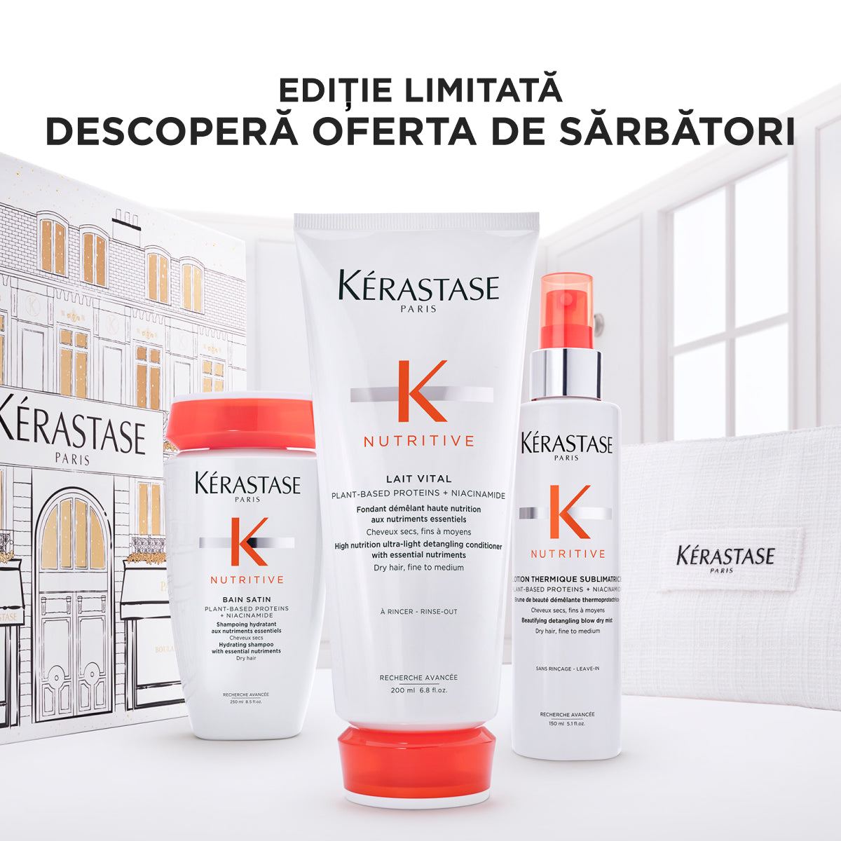 Set Kérastase Nutritive Fondant Holidays 2025, ritual de ingrijire pentru hranirea parului uscat