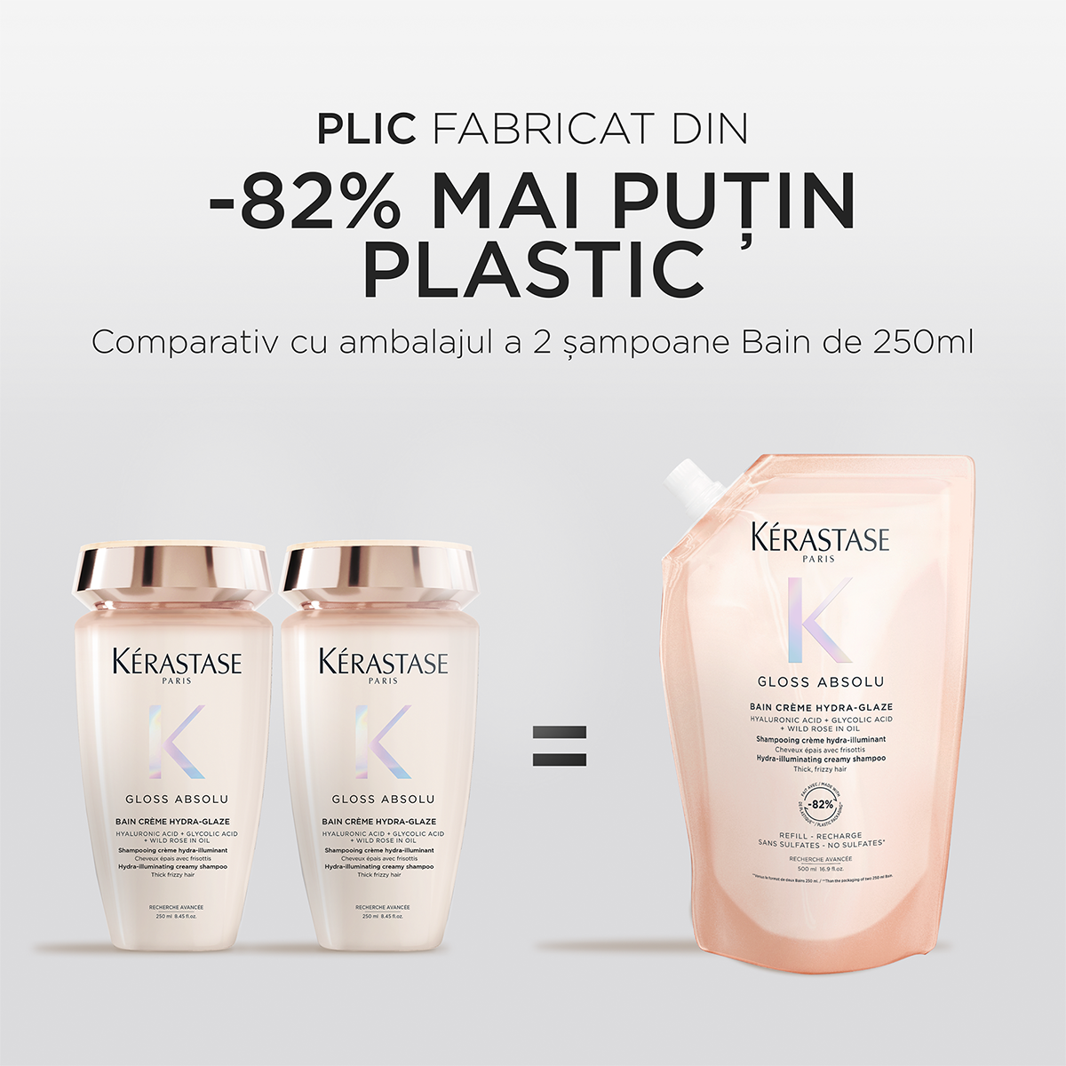 Rezerva Sampon pentru par gros predispus la electrizare Kérastase Gloss Absolu Bain Crème Hydra-Glaze 500 ml