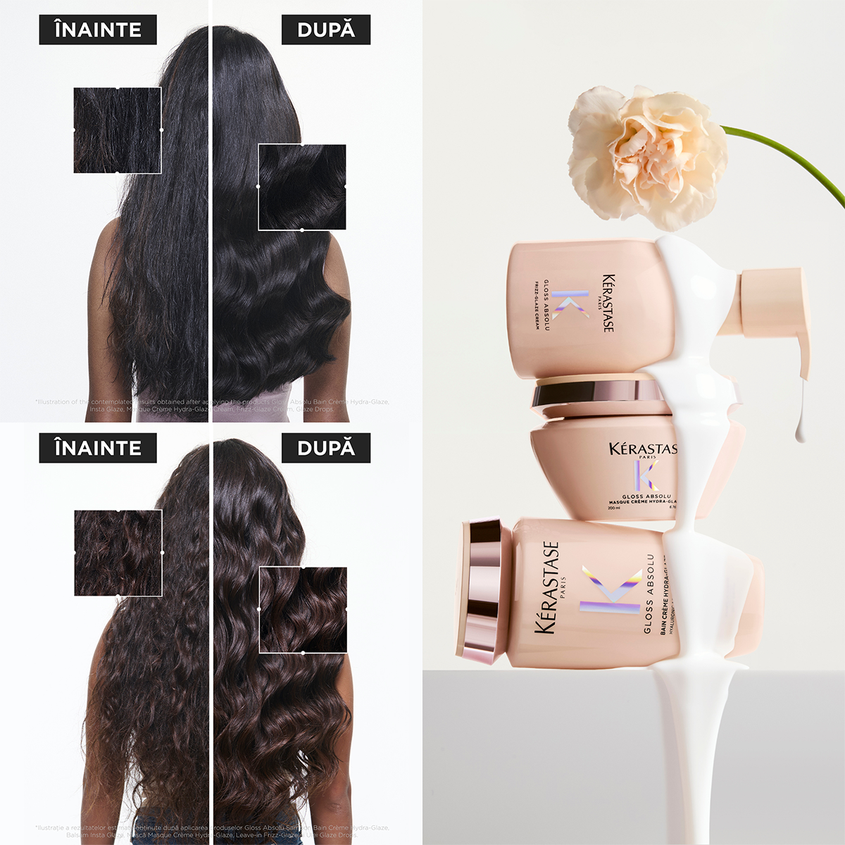 Rezerva Sampon pentru par gros predispus la electrizare Kérastase Gloss Absolu Bain Crème Hydra-Glaze 500 ml