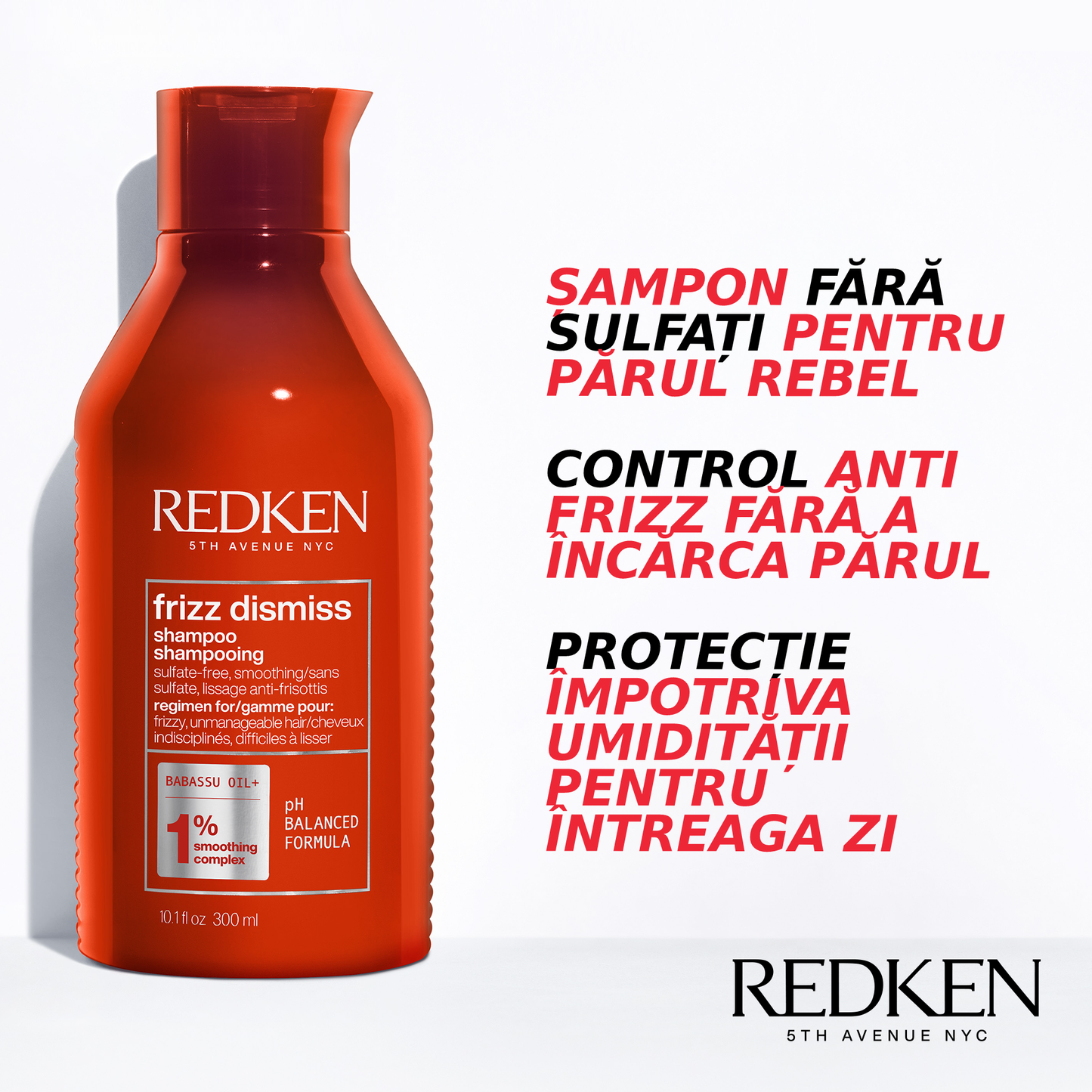 Set rutina profesionala Redken Frizz Dismiss cu ulei de babassu pentru par indisciplinat, electrizat
