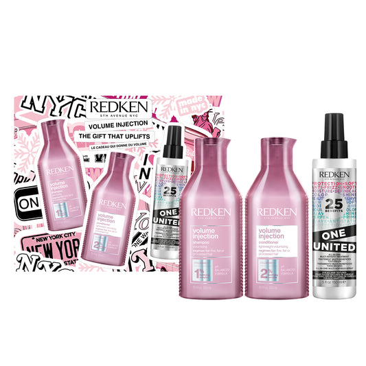Set rutina profesionala Redken Volume Injection cu filloxane pentru par fin, lipsit de volum