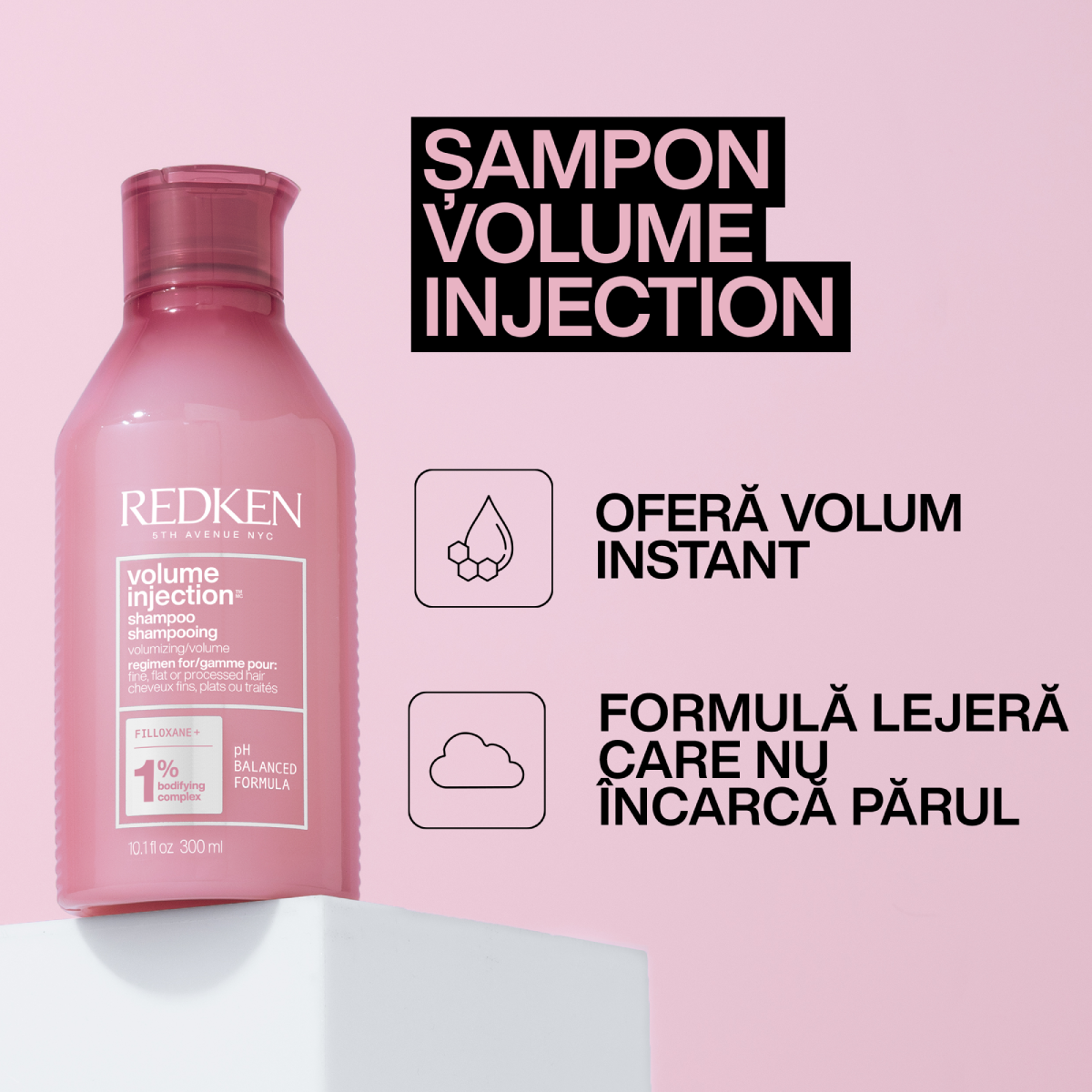 Set rutina profesionala Redken Volume Injection cu filloxane pentru par fin, lipsit de volum