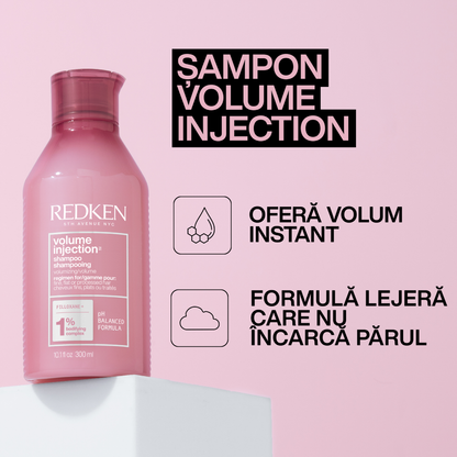 Set rutina profesionala Redken Volume Injection cu filloxane pentru par fin, lipsit de volum