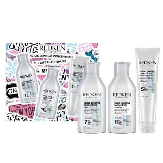 Rutina de ingrijre Redken Acidic Bonding Concentrate pentru par deteriorat si decolorat