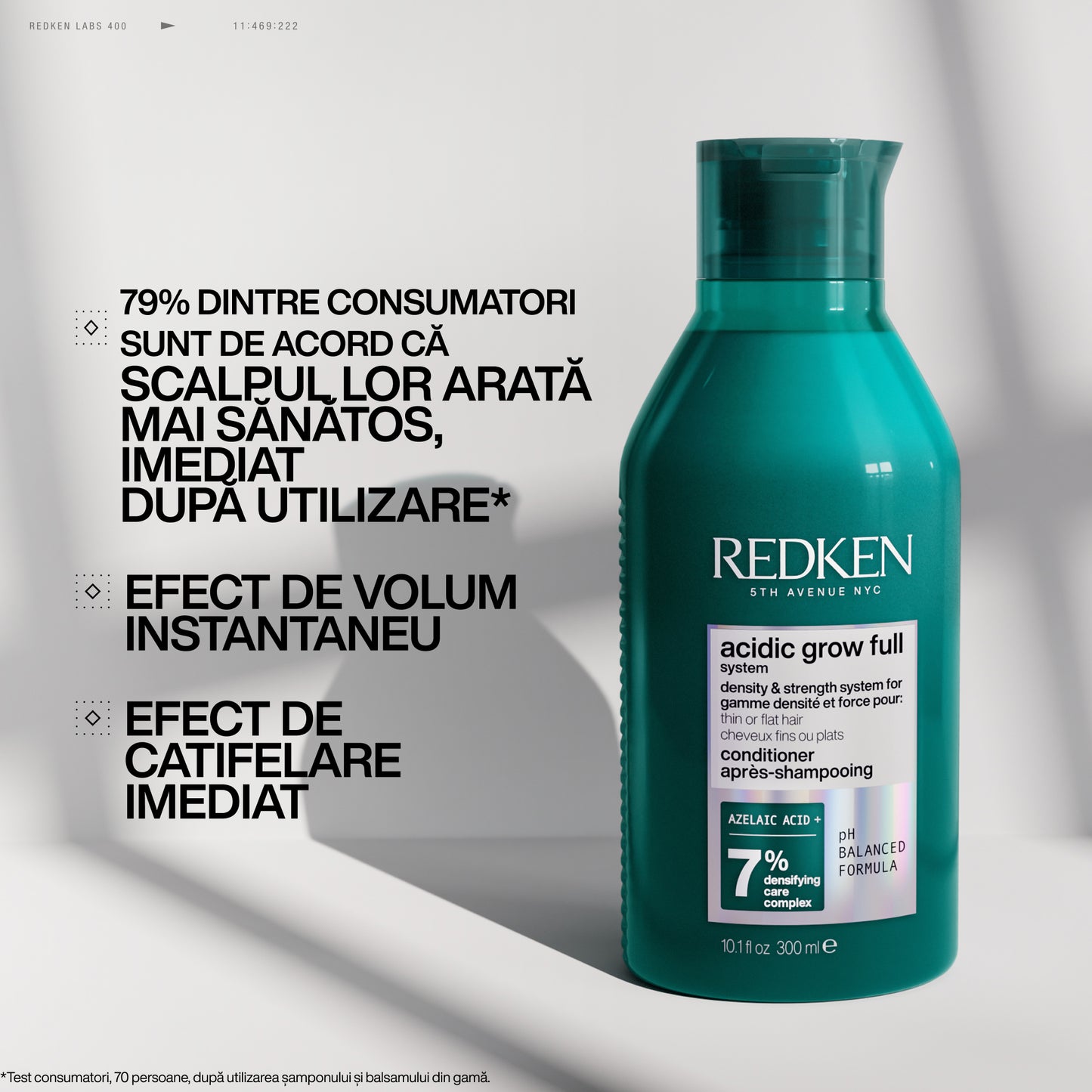 Redken Acidic Grow Full System – Balsam Densifiant pentru Volum & Păr cu Aspect Mai Des 300ml