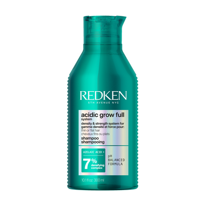 Sampon Redken Acidic Grow Full System cu acid Azelaic, Cafeina si Probiotice, pentru densificarea si fortifierea parului fin predispus la rupere, 300ml