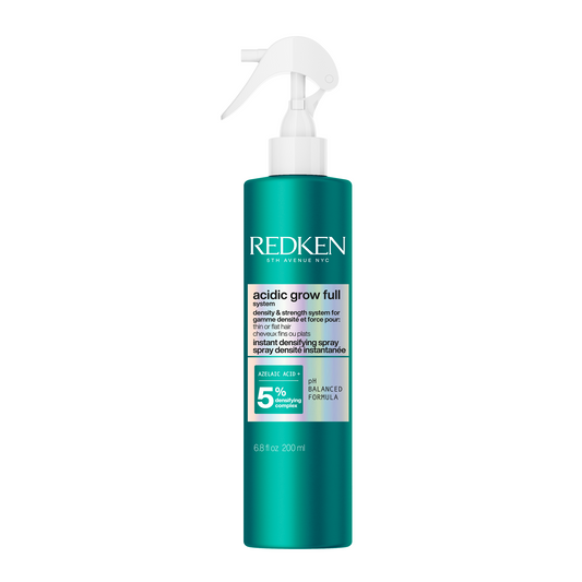 Spray Redken Acidic Grow Full System instant densificator si fortifiant, formulat cu acid Azelaic, Cafeină si Probiotice, pentru păr fin predispus la rupere, 190ml
