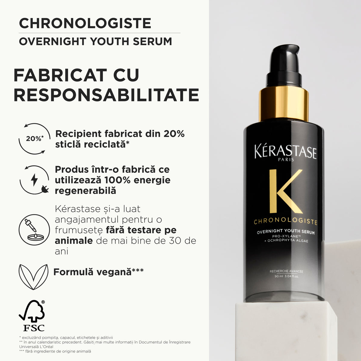 Kérastase Chronologiste Overnight Youth Serum – Ser de Noapte Anti-Aging pentru Regenerarea Părului 90ml