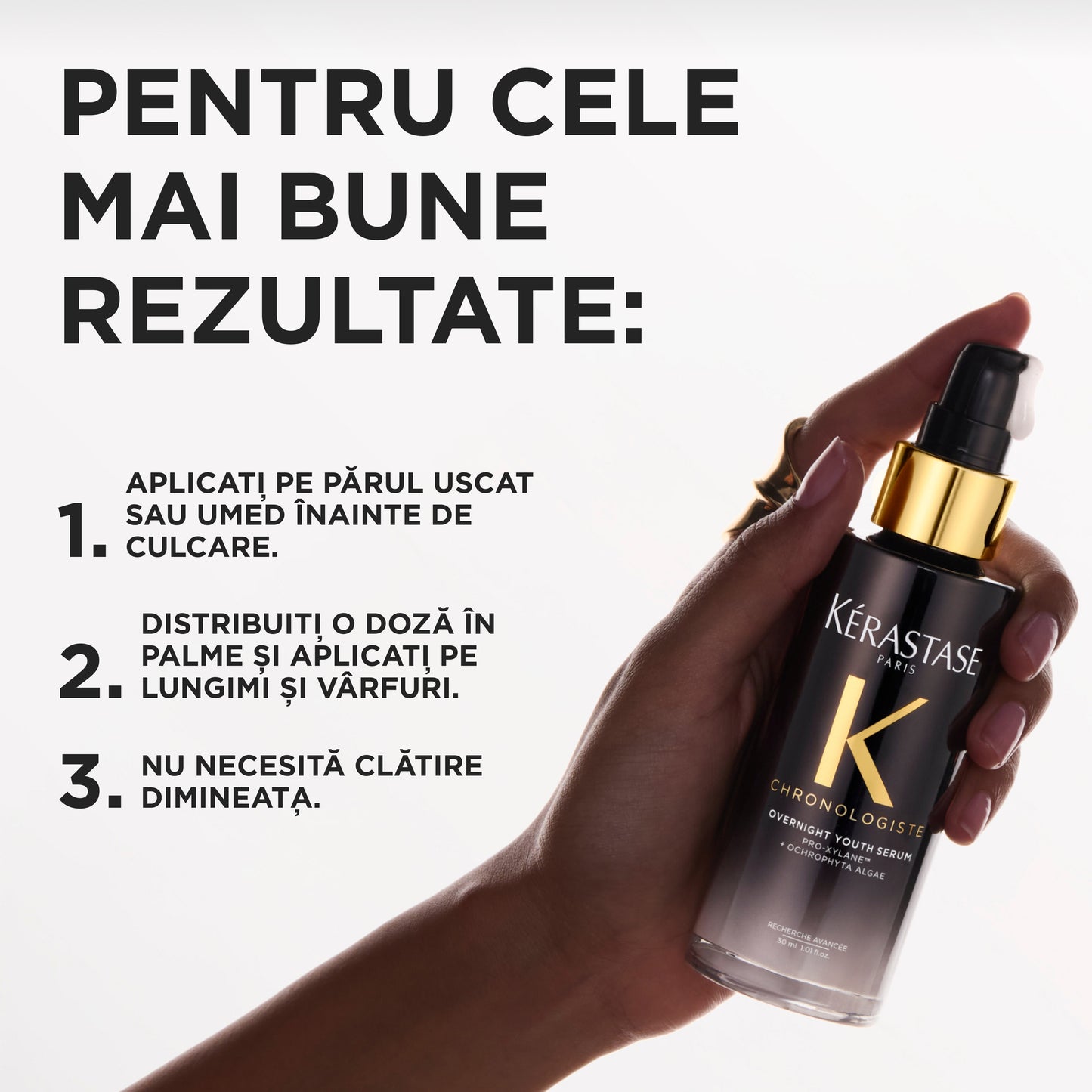 Kérastase Chronologiste Overnight Youth Serum – Ser de Noapte Anti-Aging pentru Regenerarea Părului 90ml